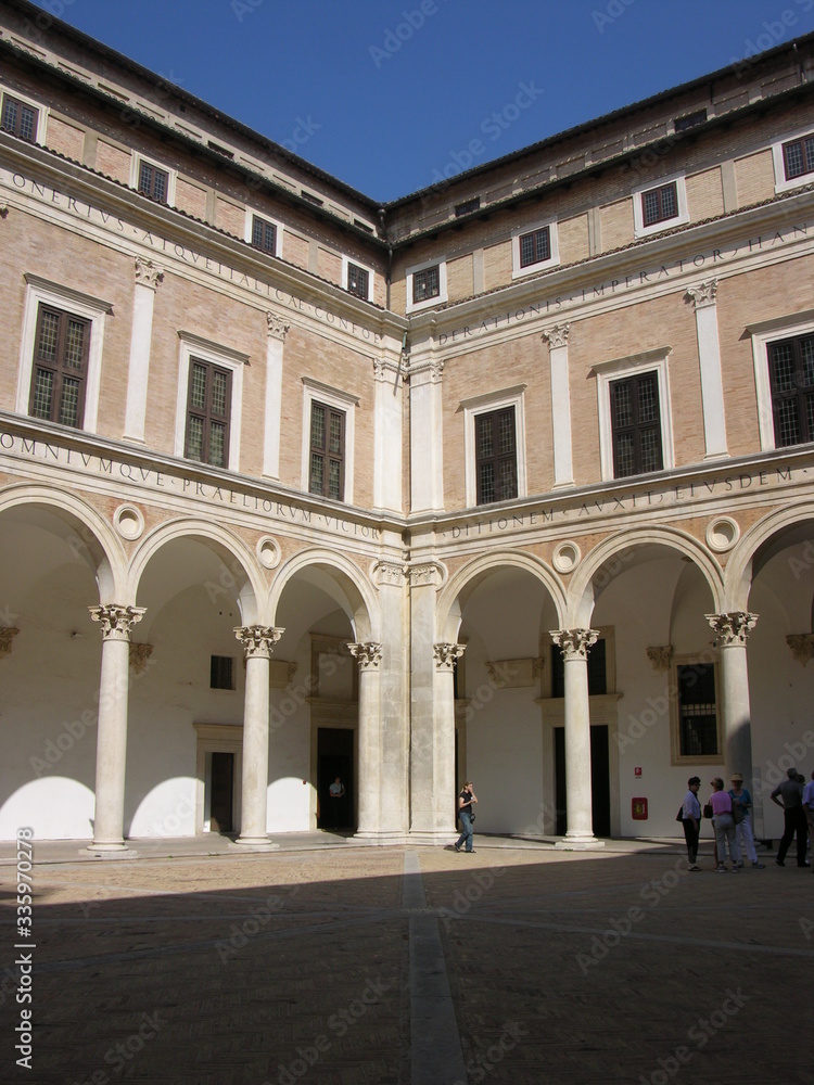Urbino, Italy, Ducal Palace, Courtyard, Detail