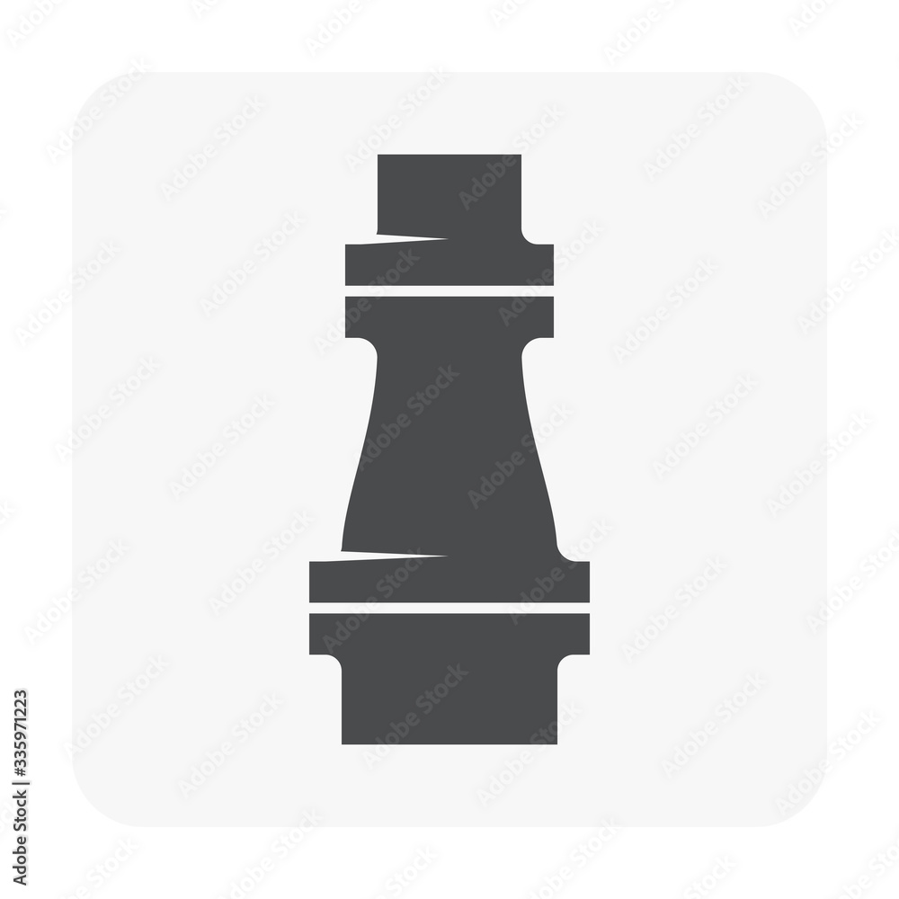 Pipe vector icon. Connection by flange fitting. Part for pipeline construction to transportation water, oil and gas. Also for water supply infrastructure, wastewater treatment, plumbing and irrigation Pipe vector icon. Connection by flange fitting. Part for pipeline construction to transportation water, oil and gas. Also for water supply infrastructure, wastewater treatment, plumbing and irrigation