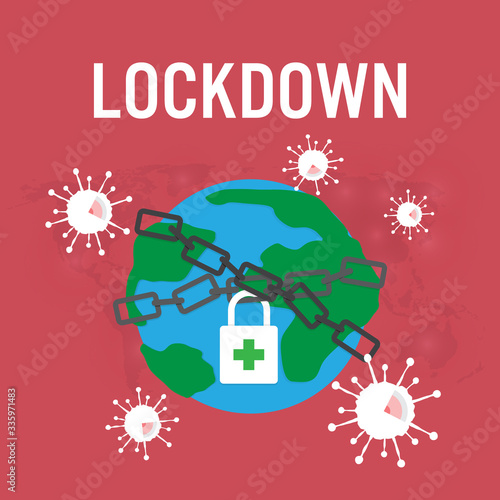 Covid-19 pandemic lockdown earth concept