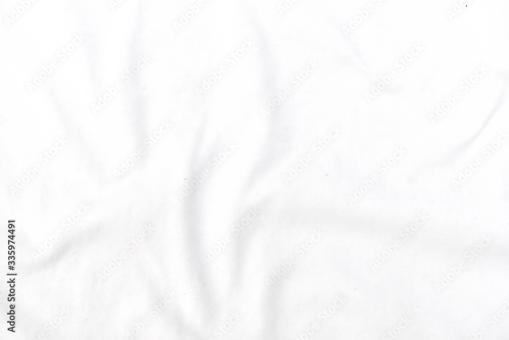 Abstract white fabric texture background. Wavy white cloth. 

