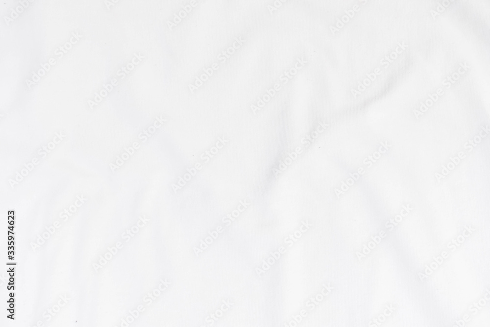 Abstract white fabric texture background. Wavy white cloth. 

