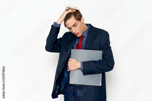 young businessman with a headache