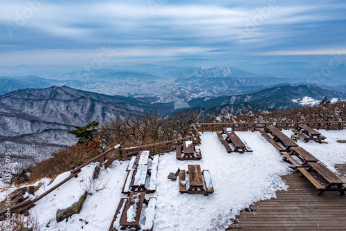 Photography winter snow in Seoul Korea