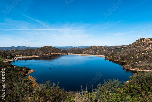 Landscape lake with mountain and clear bluesky.