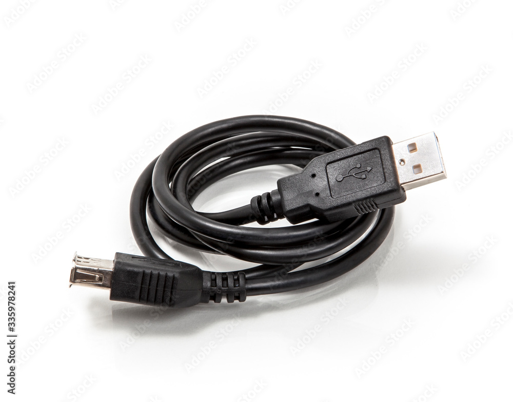USB Cable on a White Background USB Cable on a White Background