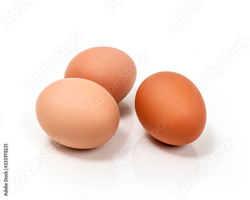 Brown Egg on a White Background