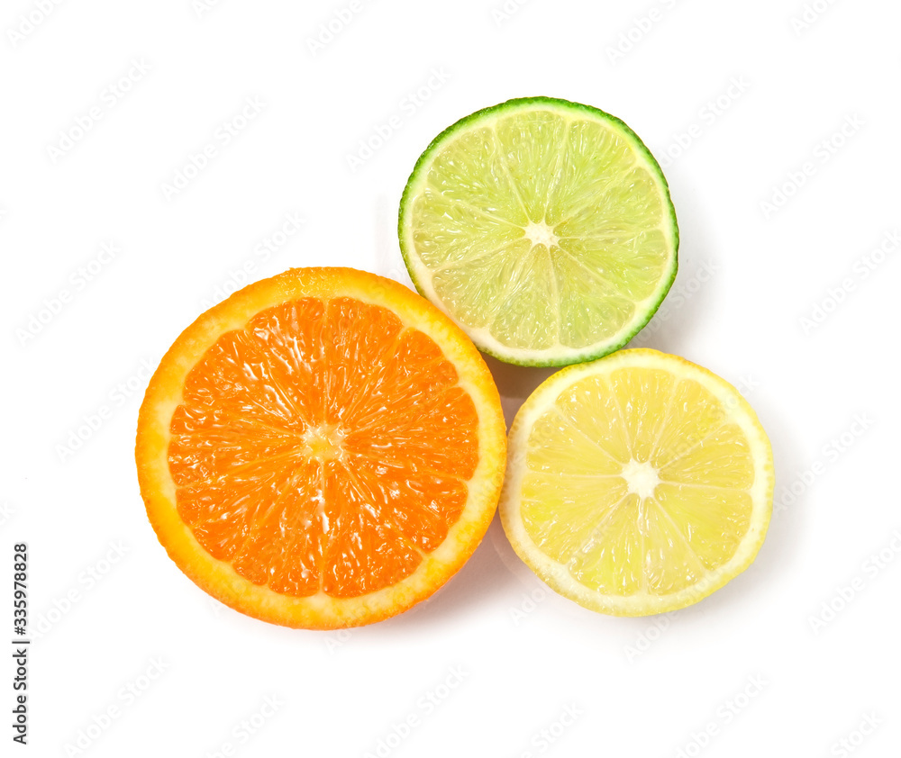 Oranges, Lemons and Limes on a White Background Oranges, Lemons and Limes on a White Background