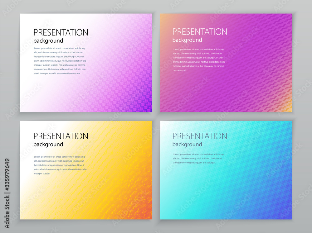 Abstract vector illustration for presentation slides. Minimalistic design business templates. Abstract multi colored geometric pattern with colorful gradient background.