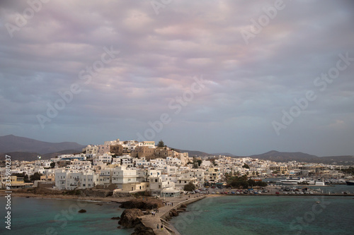 Fototapeta Naklejka Na Ścianę i Meble -  Naxos island and a pier in the cyclade
