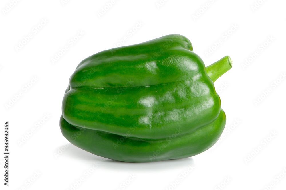 green bell pepper isolated on white background green bell pepper isolated on white background