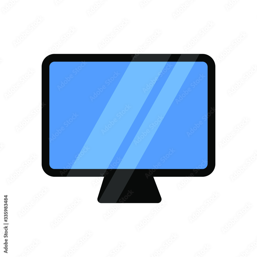 Computer monitor flat icons. Stroke vector elements for trendy and modern design. Vector flat icons isolated on a white background. Vector illustration Computer monitor flat icons. Stroke vector elements for trendy and modern design. Vector flat icons isolated on a white background. Vector illustration