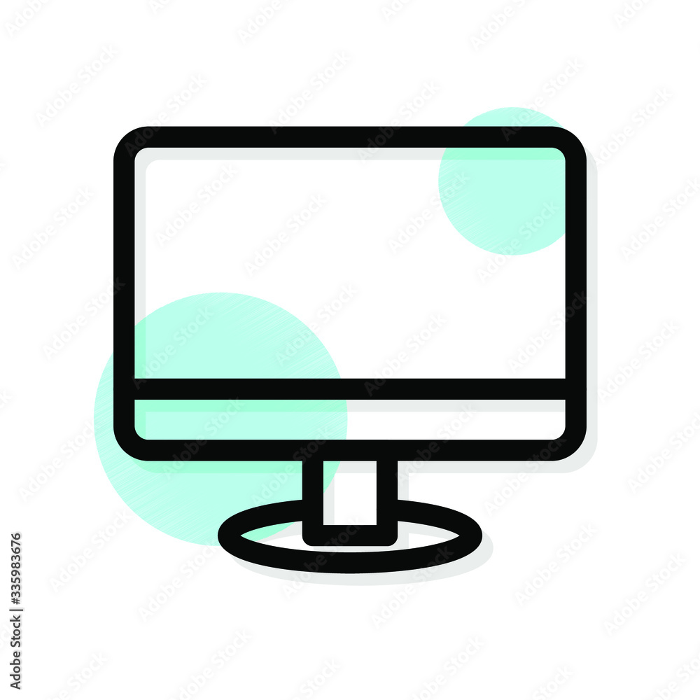Computer monitor line icons. Stroke vector elements for trendy and modern design. Vector line icons isolated on a white background. Vector illustration Computer monitor line icons. Stroke vector elements for trendy and modern design. Vector line icons isolated on a white background. Vector illustration