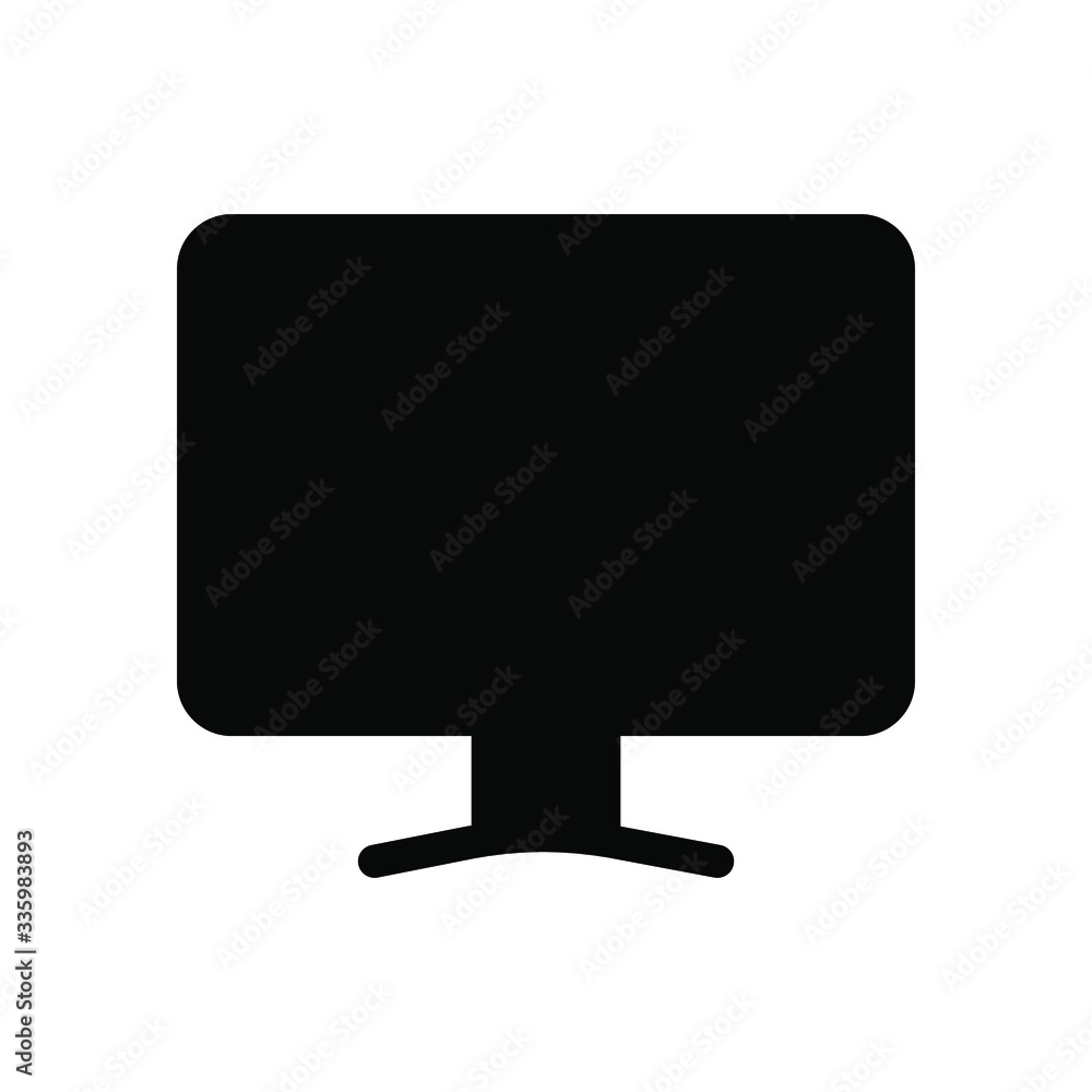 Computer monitor solid icons. Stroke vector elements for trendy and modern design. Vector line icons isolated on a white background. Vector illustration Computer monitor solid icons. Stroke vector elements for trendy and modern design. Vector line icons isolated on a white background. Vector illustration