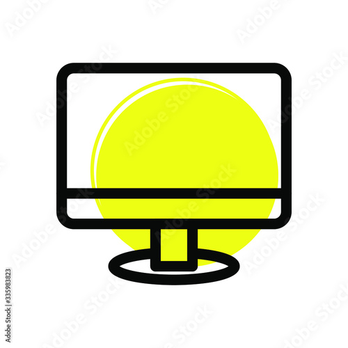 Computer monitor line icons. Stroke vector elements for trendy and modern design. Vector line icons isolated on a white background. Vector illustration