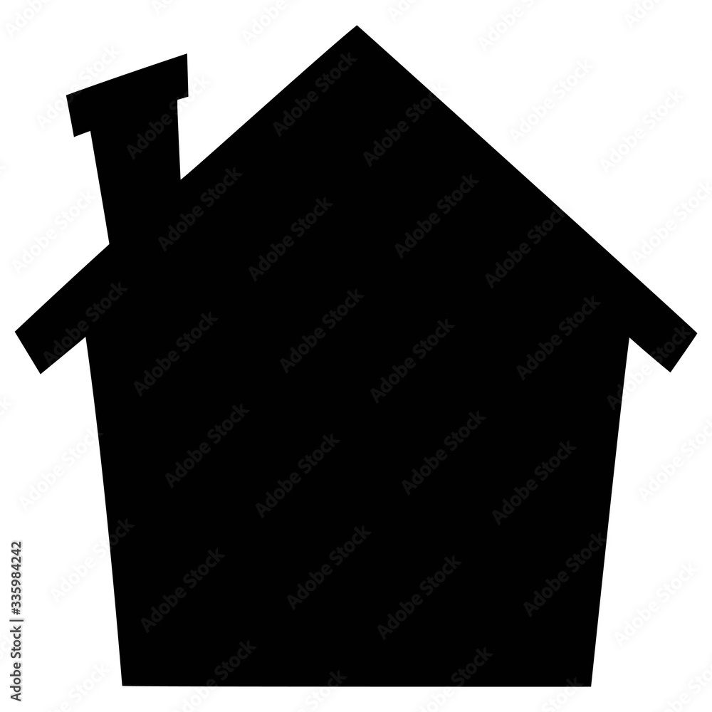 House Silhouette Icon - A cartoon illustration of a House Silhouette ...