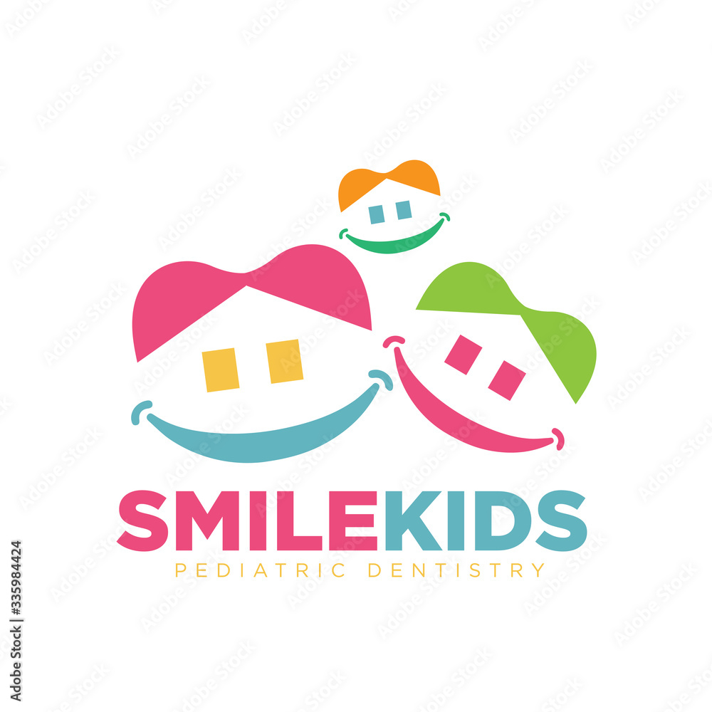 Fototapeta premium smile kids and fun logo designs