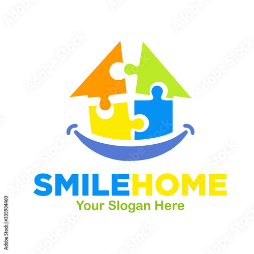 puzzle smile home logo designs for dent