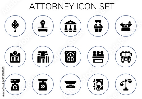 attorney icon set