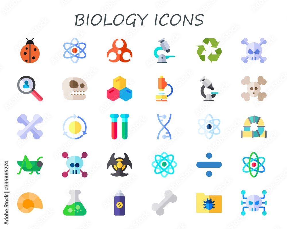 Modern Simple Set of biology Vector flat Icons
