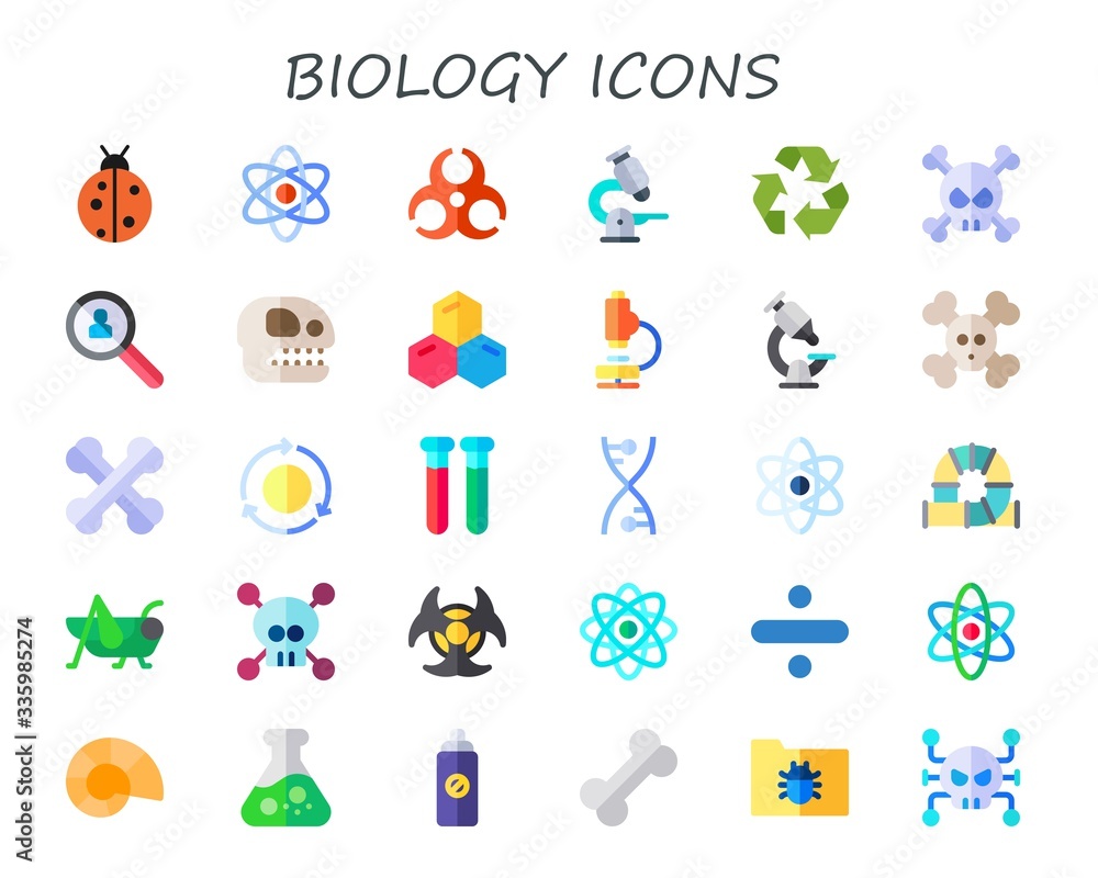 Modern Simple Set of biology Vector flat Icons Modern Simple Set of biology Vector flat Icons