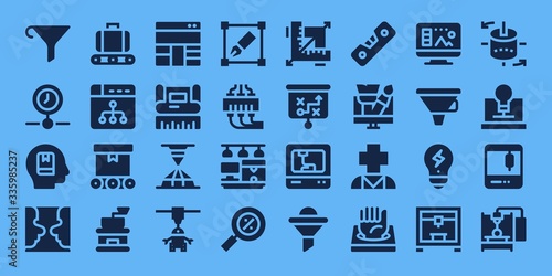 Modern Simple Set of process Vector filled Icons