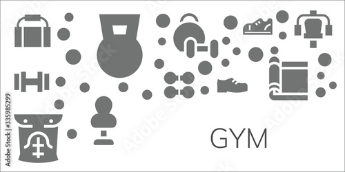 Modern Simple Set of gym Vector filled Icons