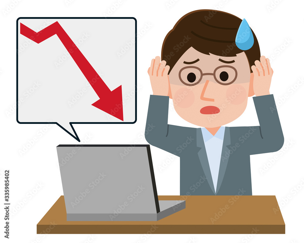 株価 売上 ダウン 男性 イラスト 株価 売上 ダウン 男性 イラスト