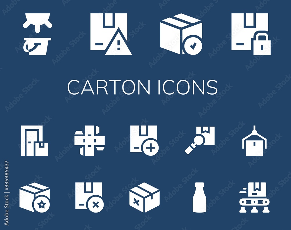 carton icon set carton icon set