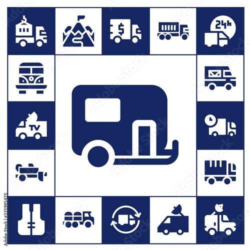 trailer icon set