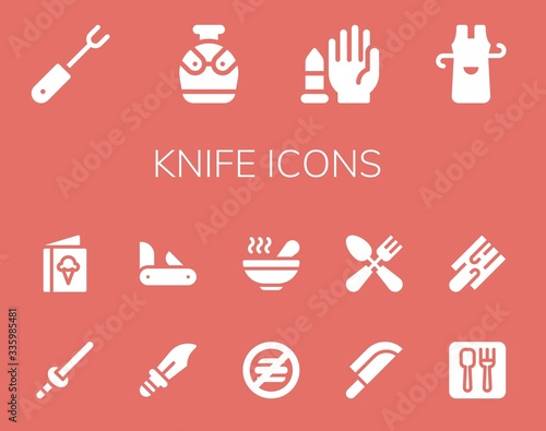 Modern Simple Set of knife Vector filled Icons