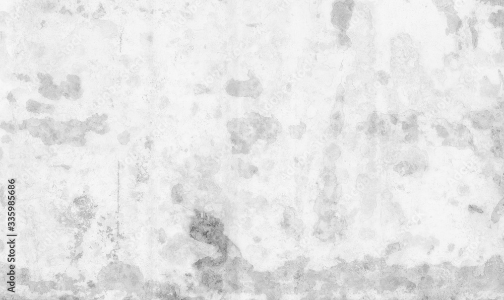 Fototapeta premium White grunge background texture, old cement wall design with vintage peeling paint and rust spots