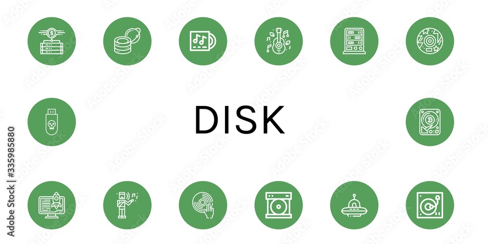 disk simple icons set disk simple icons set