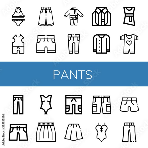 pants icon set