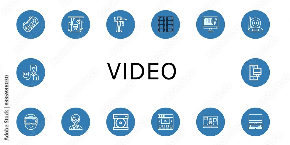 video simple icons set video simple icons set