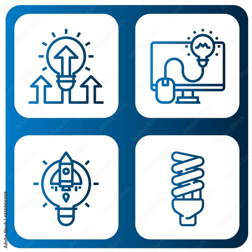 Set of light-bulb icons Set of light-bulb icons