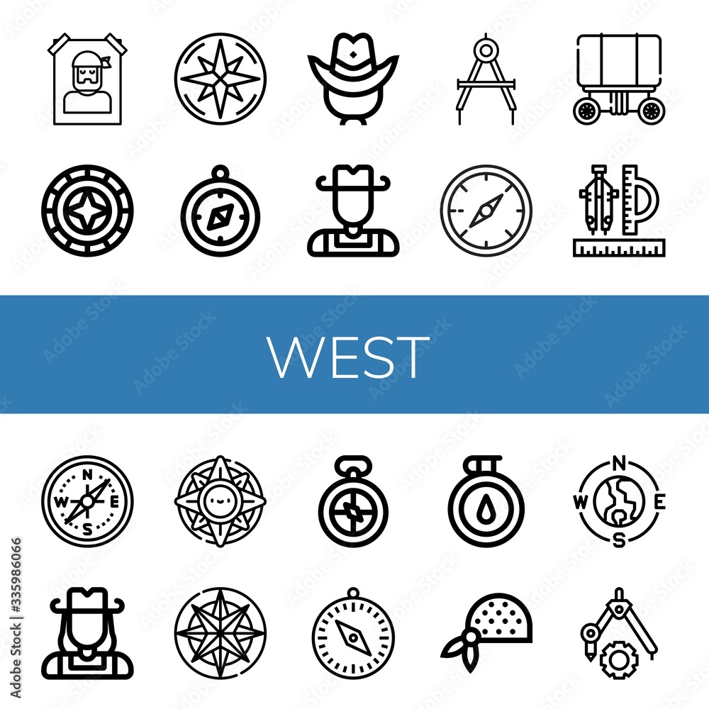 west icon set