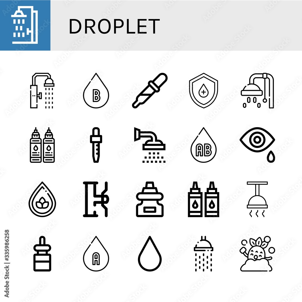 Fototapeta premium droplet simple icons set