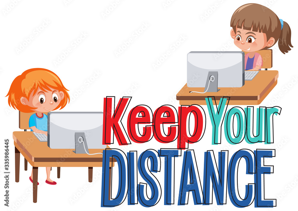 Coronavirus poster design with word keep your distance Coronavirus poster design with word keep your distance