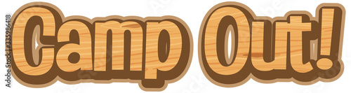 Font design for word camp out on white background