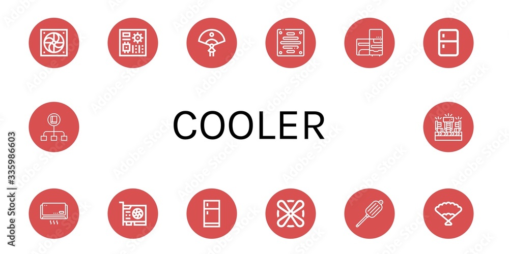 cooler icon set cooler icon set