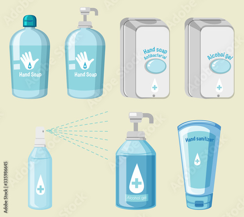 Set of hygiene product prevent Covid-19