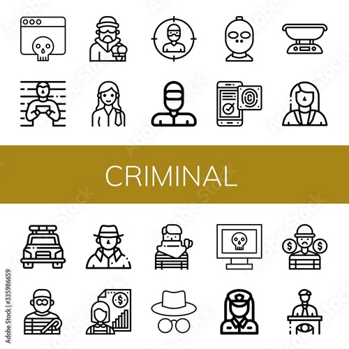 Set of criminal icons
