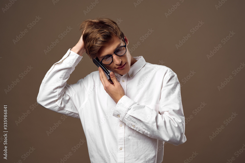 young man wearing glasses