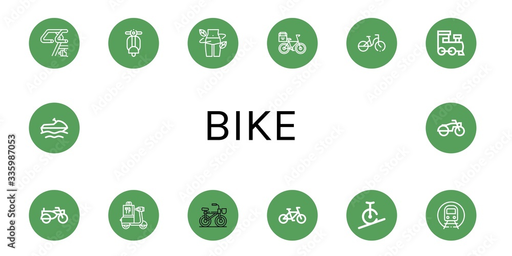bike simple icons set bike simple icons set