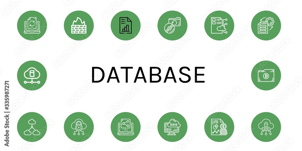 database simple icons set database simple icons set