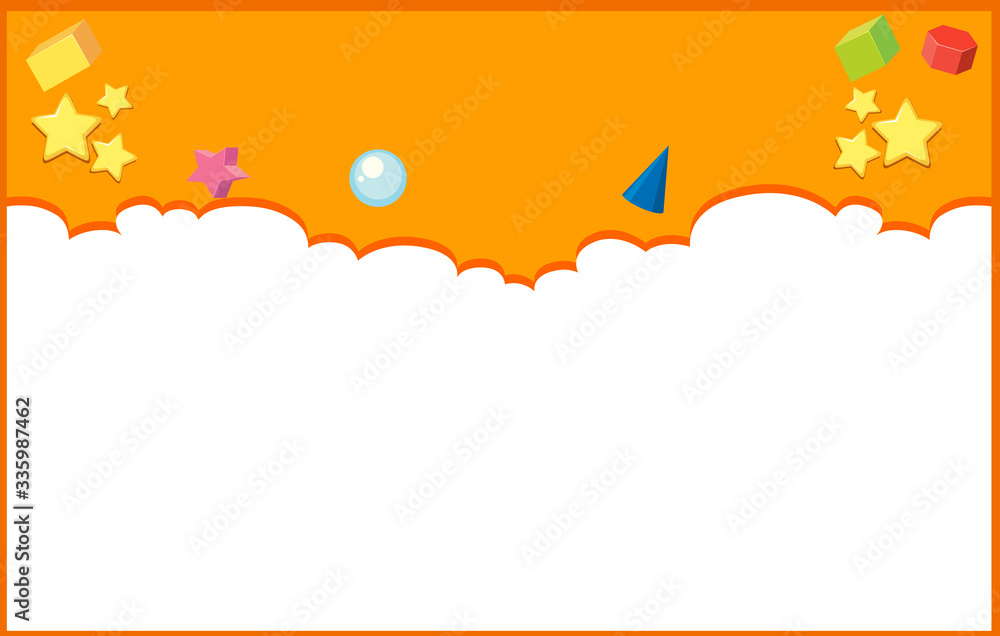 Background design template with different shapes on orange wall
