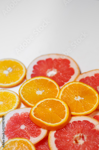 Oranges and grapefruits, chopped