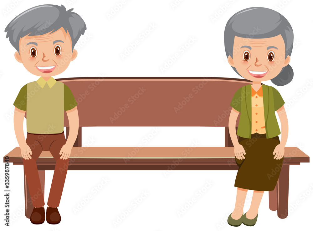 Old people with social distancing Old people with social distancing