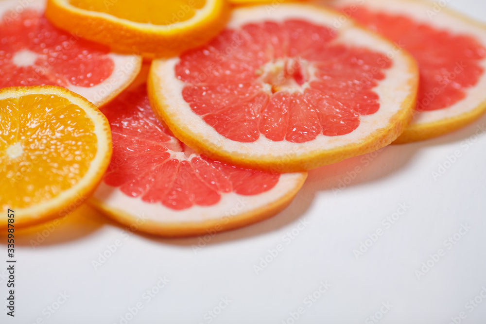 Oranges and grapefruits, chopped Oranges and grapefruits, chopped