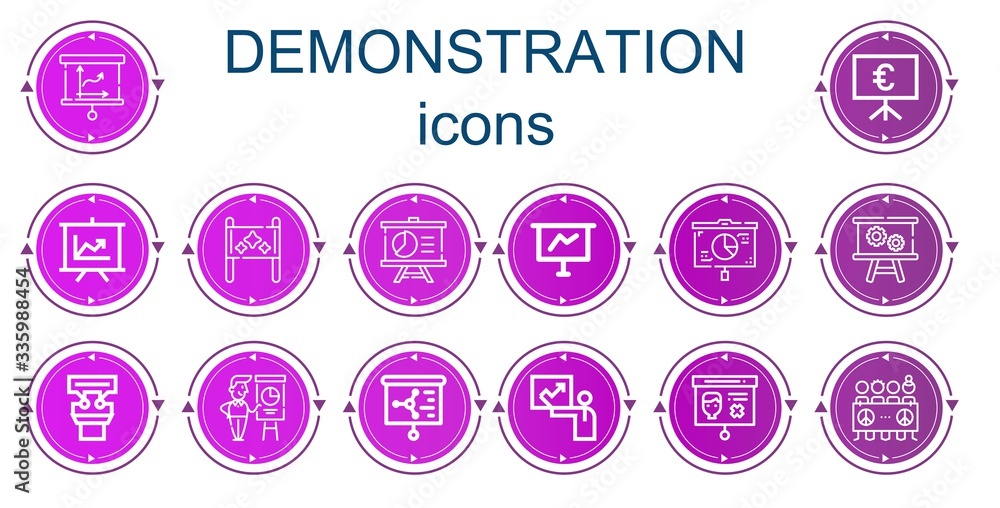 Editable 14 demonstration icons for web and mobile Editable 14 demonstration icons for web and mobile